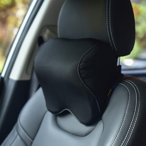 Aoomiya ネックパッド 車 クッション 低反発 ネックピロー ドライブ 旅行 車中泊 運転 ゲーミングチェア 頚椎サポート 枕（ブラック） 画像1