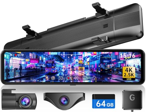 Changer ドライブレコーダー ミラー型 分離【2026年革新・4K+2.5K・ズーム機能・11インチ分離型】 フロントカメラ分離式 GPS搭載 Type-C電源 上下+左右画像逆転可 バック連動 24時間駐車監視 フロントカメラ360°回転可 LED信号対応 地デジ干渉対策 64GBメモリカード付属 リアカメラ車内外専用取付ブラケット付属（T826） 1