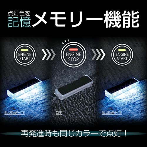 セイワ(SEIWA) 車内用品 LEDフロアライトUSB 2連 ブルー/ホワイト切り替え イルミネーション USB電源 F338 高輝度LED使用 中間 画像