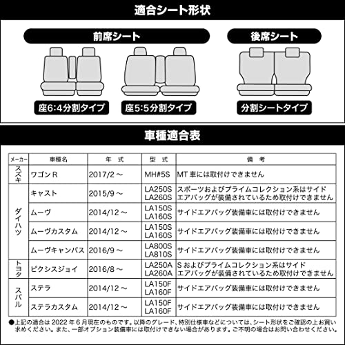 ボンフォーム(BONFORM) シートカバー カラードカバー 軽自動車 ワゴンフリー ケイベンチフルセット ブラック 4055-62BK 中間 画像