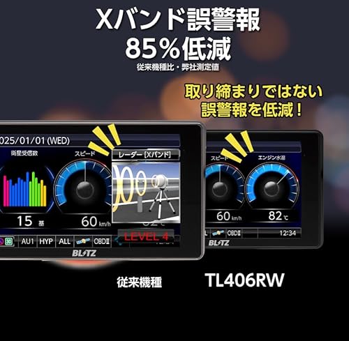 BLITZ(ブリッツ) Touch-LASER TL406RW 無線LAN機能搭載！JMA-600(NTG-962) JMA-520 JMA-401 取締機対応! MSSSスキャン機能搭載で誤警報85％低減！新周波数使用移動オービスMSSS対応！フルオート機能搭載！ 新型レーザー光受信対応 レーダー式移動オービス識別 4.0インチ液晶搭載 レーザー&レーダー探知機 GPSデータ更新無料の特徴・詳細 画像
