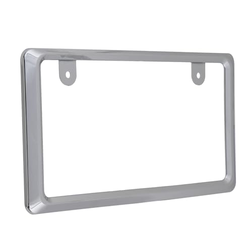 【新法規対応品】NanoSight ナンバーフレーム クローム 軽自動車 普通車 小さく見える 黄色の縁隠 (クローム 2枚)の詳細・まとめ 画像