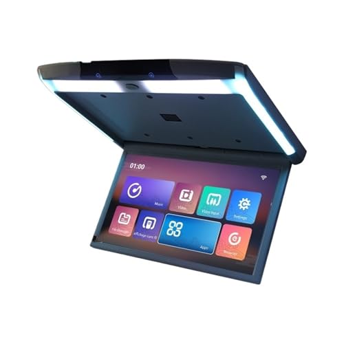 15.6インチディスプレイ デジタルスクリーン カールーフモニター LCD フリップダウンスクリーン オーバーヘッド マルチメディアビデオ 天井ルーフマウント(Beige 15.6 inch)の特徴・詳細 画像