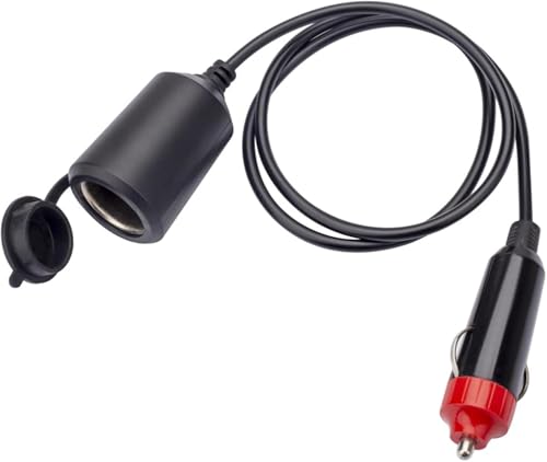 Tatsusen シガーソケット 延長 ケーブル 1m DC電源 12V/24V 兼用 キャップ付き 自動車用 シガーライター 延長コード 車載充電器 ソケット 延長プラグ 車用 急速充電 1