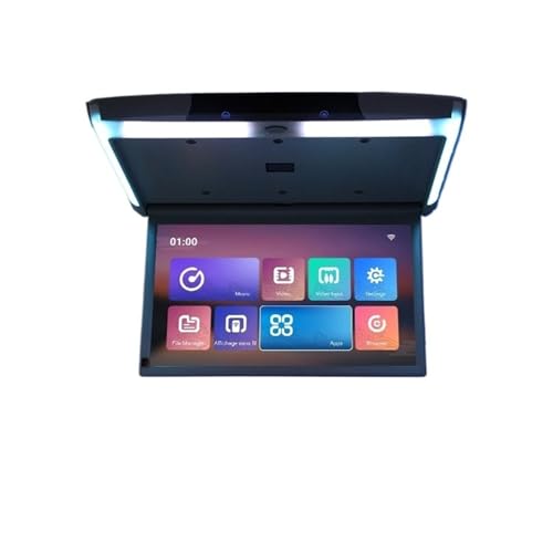 15.6インチディスプレイ デジタルスクリーン カールーフモニター LCD フリップダウンスクリーン オーバーヘッド マルチメディアビデオ 天井ルーフマウント(Beige 15.6 inch) 1
