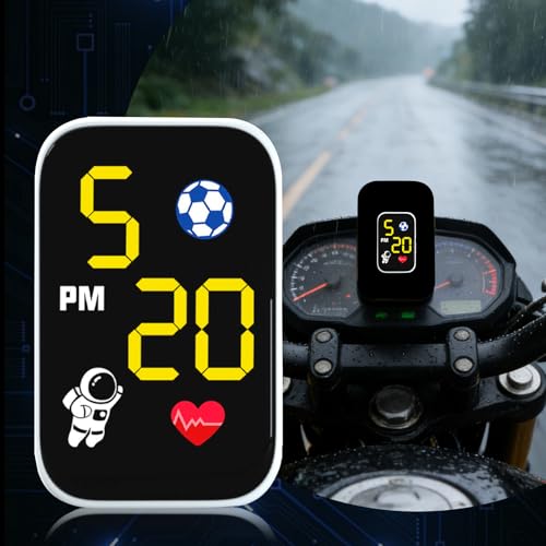 バイク用デジタル時計 | 小型防水ウォッチ - LEDライト搭載バイクマウント時計 - サイクリング愛好家 通勤 アーバンライド 街乗り ツーリング メンズ レディース向けの特徴・詳細 画像