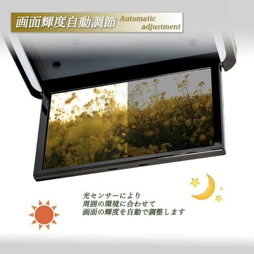 26系キャラバン 専用ブラケット 13.3インチ フリップダウンモニターキット グレーカバー HDMI 動画再生 LED エムジーエムの詳細・まとめ 画像