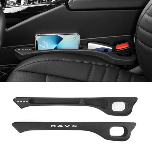 RAV4 60系 適用 車 隙間クッション 厚型 隙間埋め RAV4 60系 Z アドベンチャー GR SPORT 対応 シートサイド クッション 正・裏面取付可 車用 シート コンソール 隙間収納 落下防止 小物入れ 運転席/助手席用 ロゴ左右対称設計 内装パーツ 2本入り(RAV4 60系 適用,ブラック) 1
