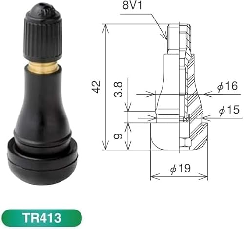 正規品 4本 セット TR413 CL 太平洋工業 チューブレスタイヤゴムバルブ 4個セット TR413CL パッキン付き 太平洋パシフィック チューブレスタイヤ用スナップインバルブ 日本製 ４個の詳細・まとめ 画像
