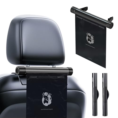 【新モデル・多車種対応フック】 車 ゴミ箱 ごみ袋 ロール ゴミポケット収納 隠しタイプ 便利 吊り下げ 倒れない スリム 乾湿両用ゴミ袋40枚付 車用ゴミ箱 助手席 後部座席 対応 小物入れ カー用品 便利グッズ (ブラック)の外観・全体像 画像