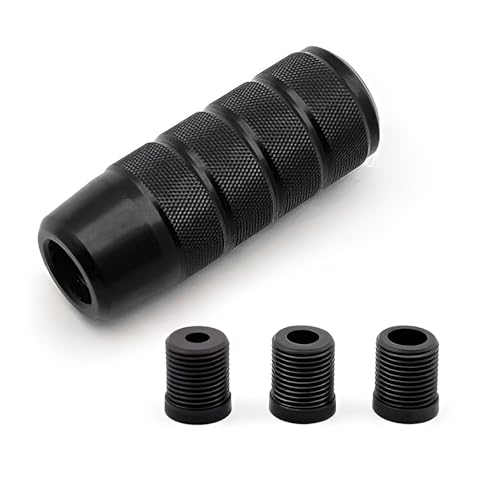 Charmoon シフトノブ シフトレバー カスタム アルミ合金 スティック型 MT AT 車 汎用 (ブラック) 1