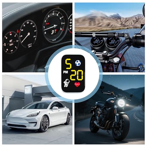 バイク用デジタル時計 | 小型防水ウォッチ - LEDライト搭載バイクマウント時計 - サイクリング愛好家 通勤 アーバンライド 街乗り ツーリング メンズ レディース向けの特徴・詳細 画像