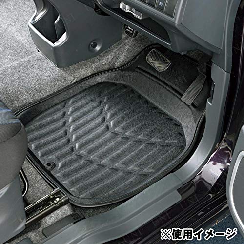 ボンフォーム(BONFORM) カーマット 3Dレザーマット 普通車 フロント1枚 防水 丸洗いOK ズレ防止加工 レザー素材 46x60cm ブラック 6416-31BKの詳細・まとめ 画像