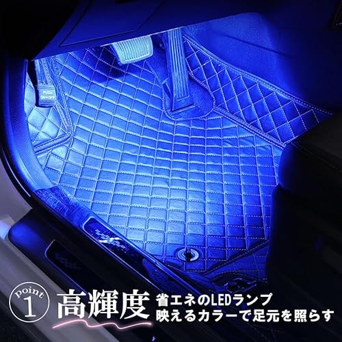 WAYetTO テープライト 車 車用 usb 赤 青 シガーソケット ledテープライト 車内 車内照明 リモコン付き 調光 リモコン 電球色 スイッチ 防水 白 ブルー オレンジ 緑 (シガーソケット)の特徴・詳細 画像