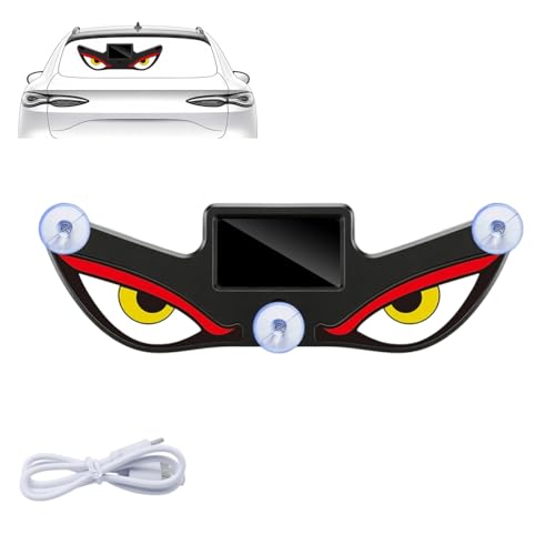 デビルアイ ライト 車用デビルアイライト 悪魔の目 電光掲示板 マトリックス デビルアイ トラック ソーラー充電 車内イルミネーション ネオンライト 警告ランプ USB充電 貼り付け式 カスタム パーツ (赤・黄／白) 1