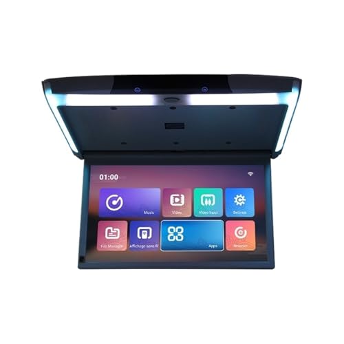 15.6インチディスプレイ デジタルスクリーン カールーフモニター LCD フリップダウンスクリーン オーバーヘッド マルチメディアビデオ 天井ルーフマウント(Grey 15.6 inch)の詳細・まとめ 画像