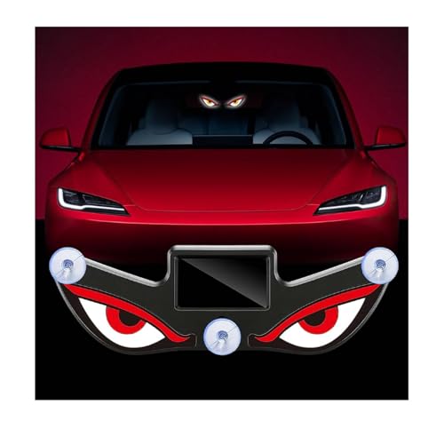 ソーラー式デーモンアイLEDカーウィンドウライト、ワイヤレスアニメーションデビルアイ（車のフロントガラス、リアウィンドウ用）、USB電源、穴あけ不要のダイナミック警告灯、防水シグナルアンビエントランプ（SUV、トラック、RV用）（レッド） [並行輸入品] 1