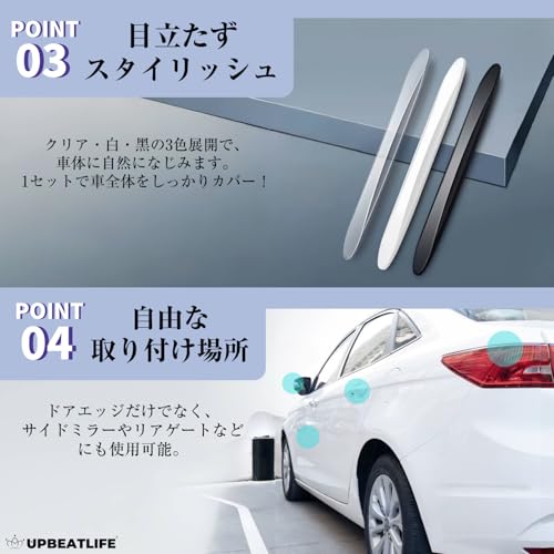 車 ドアガード 6枚入 ドアエッジプロテクター ドアガード 車 ドアプロテクター ドアパンチガード ドアパンチ 傷防止 グッズ 剥がれない 柔らかい 貼るだけ簡単取付 高粘着 高耐久 防水 何度も貼れる 洗車機対応 説明書付き クリアの特徴・詳細 画像