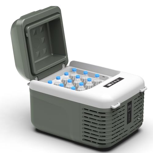 Alpicool 車載冷蔵庫 11L ポータブル冷蔵庫 小型 -20℃～20℃ 急速冷凍 3WAY電源対応 DC12V/24V AC100V 車載家庭両用 45°耐震設計 固定用穴付き 低電圧保護 車中泊 キャンプ 現場 アウトドア 静音 45W省エネ 日本語説明書 ポータブル 冷蔵庫 V12 1