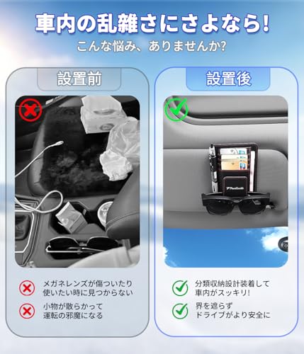 プレリュード 専用 サングラスホルダー 車 サンバイザーポケット スリム型 PUレザー Prelude 新型 プレリュード アクセサリー カスタム 内装 パーツ アクセサリー サンバイザー 車 収納 カードホルダー 小物入れ カー用品 便利グッズ 車内 （1個 カーボン調 レッドライン）の特徴・詳細 画像