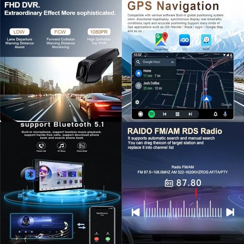 カーステレオ のために UAZ Patriot 3 2016-2021 Bluetooth/Fm/Aux搭載、ミラーリンク音声操作Gpsナビ対応, 8 コア 4G+64Gの特徴・詳細 画像