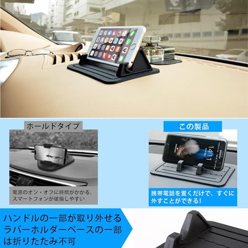スマホホルダー 車 スマホスタンド 【2026年進化】 Twofox シリコン製スマホ車載ホルダー GPS用クリップホルダー 脱着簡単 全車種対応 滑り止め スマホスタンド 水洗い可 持ち運びらくらく ダッシュボード/卓上など適用 i-Phone・Android 各種スマートフォン インチまで多機種対応 ナビ用 車載ホルダーの特徴・詳細 画像