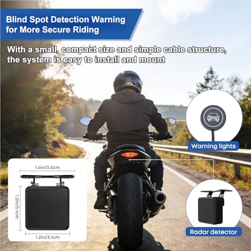 banapoy オートバイ死角検出システム、50m範囲の60GHzミリ波車線変更アシスト、オートバイ、電動自転車用デュアルステージ視覚および聴覚アラの特徴・詳細 画像