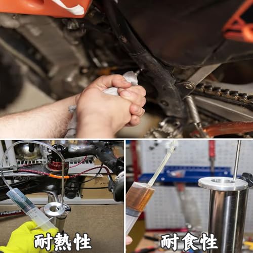 フォークオイルレベルアジャスター バイク用 フォークオイル 油面調整ツール シリンジタイプ フロントフォーク用 油面計測 汎用 アジャスタブルリング付きの特徴・詳細 画像