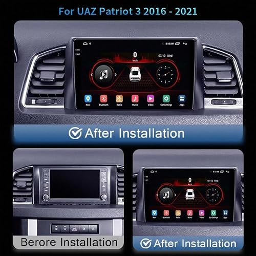 カーステレオ のために UAZ Patriot 3 2016-2021 Bluetooth/Fm/Aux搭載、ミラーリンク音声操作Gpsナビ対応, 8 コア 4G+64Gの詳細・まとめ 画像