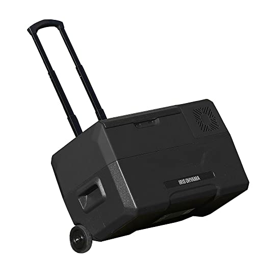 【持ち運べる冷蔵庫】 アイリスオーヤマ 車載冷蔵庫 ポータブル冷蔵庫 クーラーボックス 30L ブラック 急速冷凍 -20~20℃ キャスター付き IPD-3A-B 1