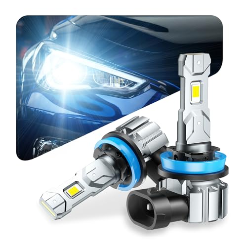 Marsauto H11 led ヘッドライト 爆光 28000LM 車検対応 H11 ledバルブ 一体型 ハロゲンサイズ ファンレス 高光効LEDチップ搭載 6000Kホワイト DC12V 無極性 取り付け簡単 長寿命 車/バイク用 静音 M1S-H11 1