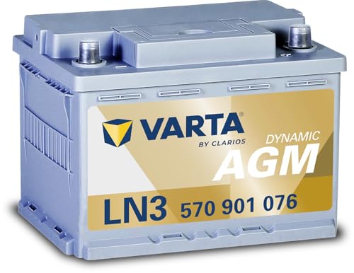 VARTA(バルタ) Dynamic AGM LN3 AGM (570 901 076) 輸入車・国産車用バッテリー アイドリングストップ車/標準車 <欧州車 純正採用ブランド> <長期保証>ドイツ車適合の外観・全体像 画像