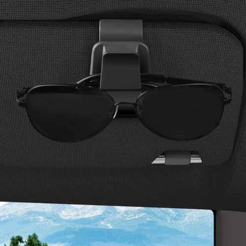 カーバイザーサングラスホルダー、カーバイザー用サングラスホルダー - サングラスバイザークリップ - ファッションカーバイザーアクセサリー、カーバイザークリップ、自動車サングラスホルダー、チケットカードクリップ、女性、男性用の詳細・まとめ 画像