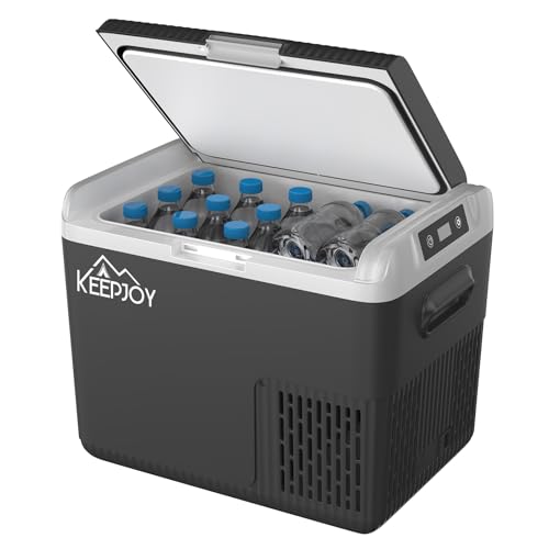 ポータブル冷蔵庫 18L 小型 車載冷蔵庫 KEEPJOY 急速冷凍 -20〜20℃ 1室 冷蔵冷凍切替 AC/DC対応 省スペース 車中泊 キャンプ アウトドア 家庭用 軽量 9.6kg 35×31×44cm G18の外観・全体像 画像