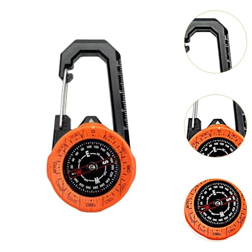 Generic ハイキングコンパス - カラビナ付きキャンプコンパス、ライト付き登山コンパス、サバイバル緊急用蓄光バックパッキング装備, オレンジの詳細・まとめ 画像