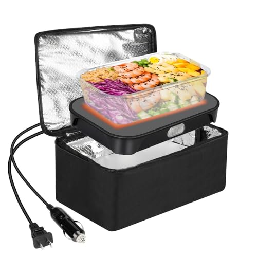 Aimvoraポータブル車載オーブン、12V 電気ランチボックス、大容量、均一加熱、ポータブル設計、車、トラック、キャンプ、オフィスに最適、DC 電源接続、車載ヒーター。安心してご購入ください (具体的な寸法についてはサイズ表を参照してください)。 [並行輸入品] 1