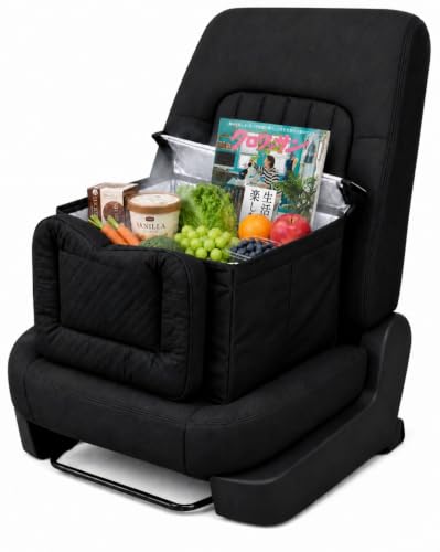 SUKIMA Lab. 車 収納ボックス 大容量32.4L シートボックス 【保冷・保温/フタ付きタイプ】 助手席の荷物転落防止 クッションになる 2WAY 折りたたみ 取外し可能 洗える ランバーサポート 全車種対応 軽自動車 SUV ミニバン 1