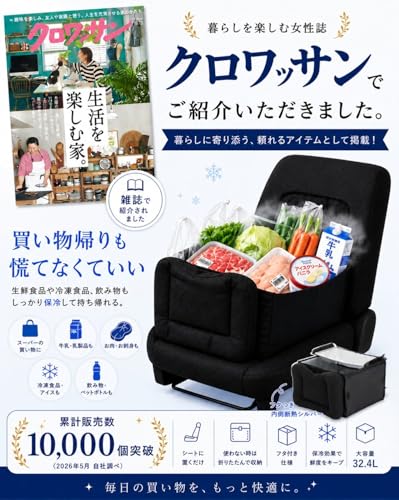 SUKIMA Lab. 車 収納ボックス 大容量32.4L シートボックス 【保冷・保温/フタ付きタイプ】 助手席の荷物転落防止 クッションになる 2WAY 折りたたみ 取外し可能 洗える ランバーサポート 全車種対応 軽自動車 SUV ミニバンの詳細・まとめ 画像