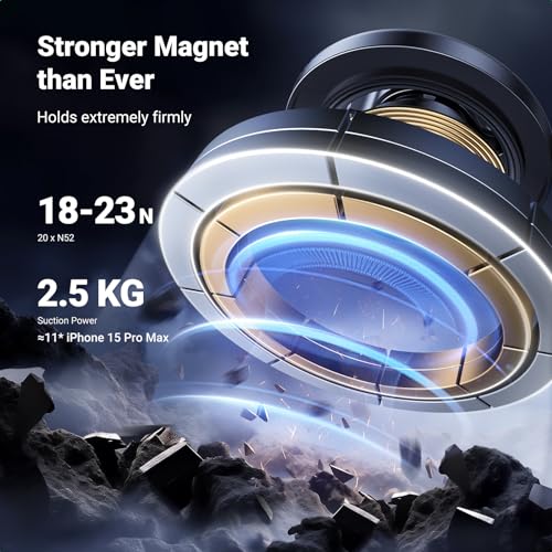 UGREEN 車載ホルダー magsafe式 エアコン吹き出し口 マグネット 超強磁力 magsafeホルダー 片手操作可能 車 スマホホルダー マグセーフ 車 携帯ホルダー 横型縦型吹き出し口対応 取り付け簡単 4.3-7.6インチ対応 iPhone 17/16/15/14/13/12など対応 メタルリング付きの特徴・詳細 画像