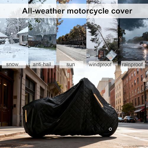 バイク用屋外カバー 適用 ハーレーダビッド.ソン ロードキング 1800 ロードキング CVO 丨頑丈なATV用カバーアクセサリー 防水・防塵 収納バッグ付きの特徴・詳細 画像
