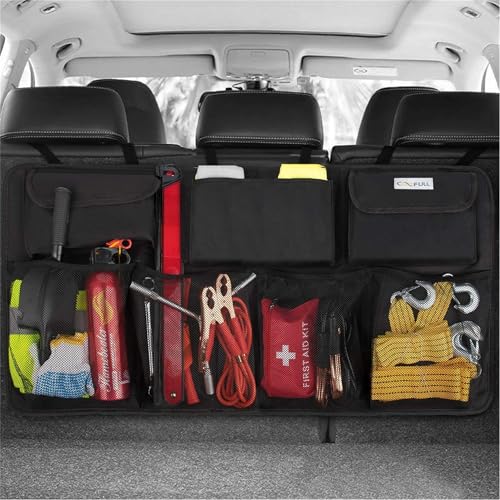 COOFULL 車用 トランク 収納ポケット クルマ ラゲッジルームバック カー収納バッグ シートバックポケット 後部座席 整理整頓 小物収納 大容量 省スペース設計 取付簡単の外観・全体像 画像