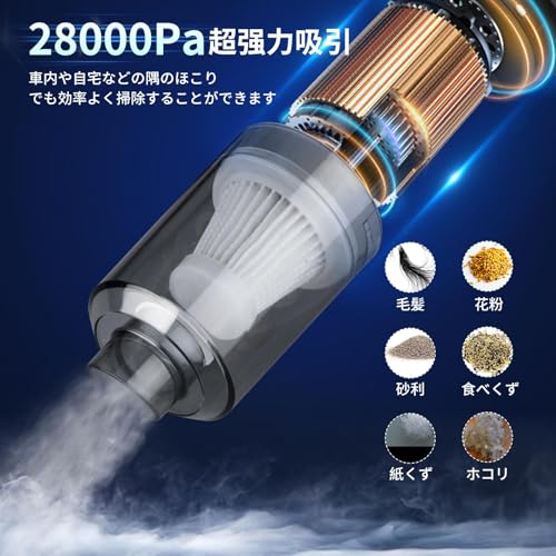 【2026新登場】小型掃除機 ハンディクリーナー ハンディ コードレス 強力吸引力【吹き飛ぶ/吸い込む/空気入れ/空気抜き】 多機能車用掃除機 Type-C 急速充電 乾湿両用 ご家庭のホコリ取り/キーボード掃除/車の内装掃除に最適 (YT-M2037)の詳細・まとめ 画像