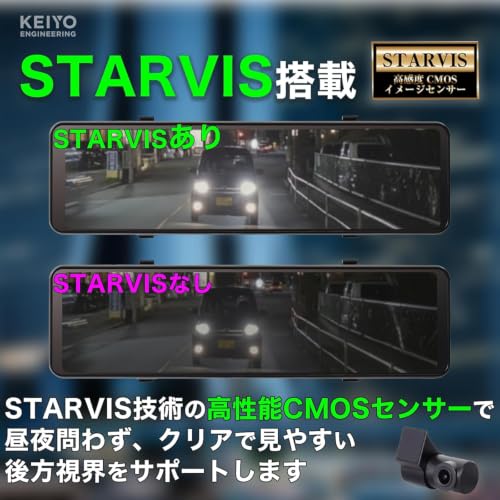 KEIYO AN-DM003A デジタルバックミラー 10.66インチ 高輝度液晶 リアカメラ付の特徴・詳細 画像