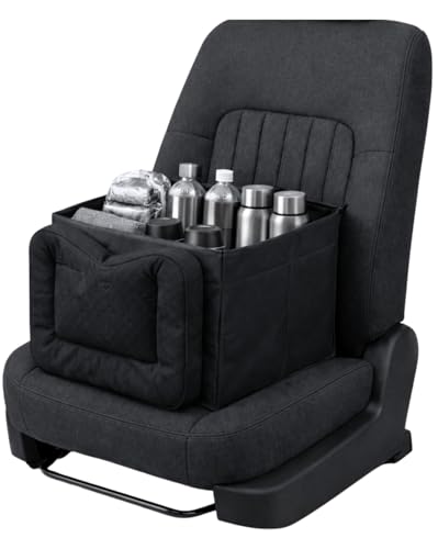 SUKIMA Lab. 車 収納ボックス 大容量32.4L シートボックス【助手席の荷物転落防止】クッションになる 2WAY 折りたたみ 取外し可能 洗える ランバーサポート 全車種対応 軽自動車 SUV ミニバン (標準タイプ) 1