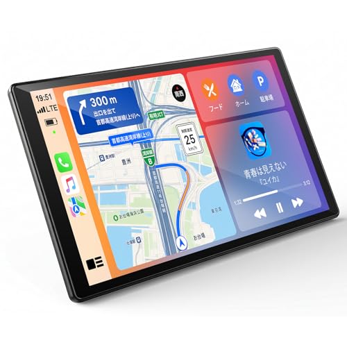 LAMTTO ディスプレイオーディオ10.1インチ CarPlay/Android Auto 対応 ミラーリング ワイヤレスカープレイ ワイヤレスCarPlay/Android オーディオ一体型ナビ スマホ連携表示ナビ 音声コントロール 取り付け簡単 WiFi/Bluetooth/Type-C/AUX入力/FM 技適取得済み 日本語説明書付き 1