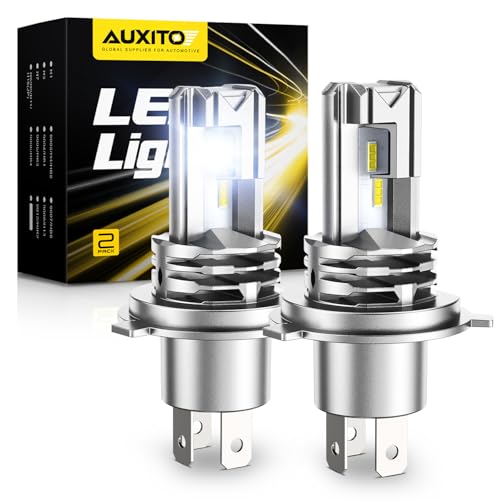 AUXITO H4 LED ヘッドライト車用 車検対応3倍明るさアップ 高輝度LEDチップ搭載 爆光 取り付け簡単 光軸調整フリー ファンレス 配線レス ホワイト 取付簡単 12V 2本1セット h4 led 販売者3年保証 1
