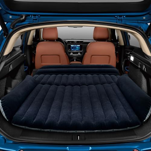 車中泊 マット エアー マット SUV MPV汎用 エアーベッド 12cm 最大厚さ コンパクト 収納性 車用 電動ポンプ付き PVC素材 簡易 設置 ベッド カー用品 車内泊 キャンプ用品 快適空間 仮眠 旅行用 アウトドア ダークブルー 1