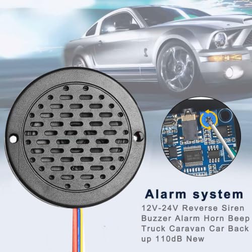 バックブザー、12V-24V カースタートボイス バックブザー, 4 チャンネル 調整可能な音声乗客リマインダー, ボタン トリガー 音声 スピーカー アラーム ホーン, 音声調整可能 自動車、オートバイ、電気自動車、フォークリフト、ショベル、バス用の特徴・詳細 画像