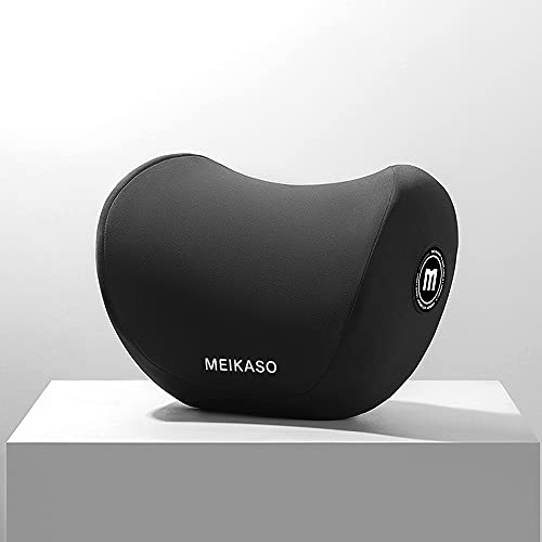 Meikaso ネックパッド 首クッション ネックピロード ヘッドレスト 頸椎サポート 低反発 メモリーコットン 通気設計 SGS認証/100D高密度 アップグレード ハイエンド 取り付け簡単 調節可能 洗濯可 長時間運転 車用品 車中泊 首枕 旅行 プレゼント オフィスチェア 自宅用【ブラック】 1