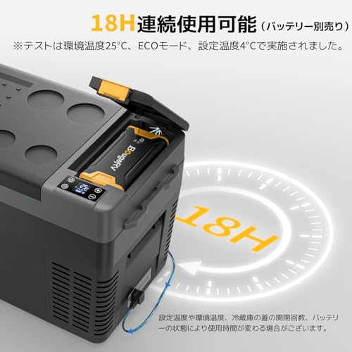 BougeRV ポータブル冷蔵庫 車載れいぞうこ 20L -22℃～10℃ 急速冷凍 CR Pro 20L (Small 20L ブラック)の特徴・詳細 画像